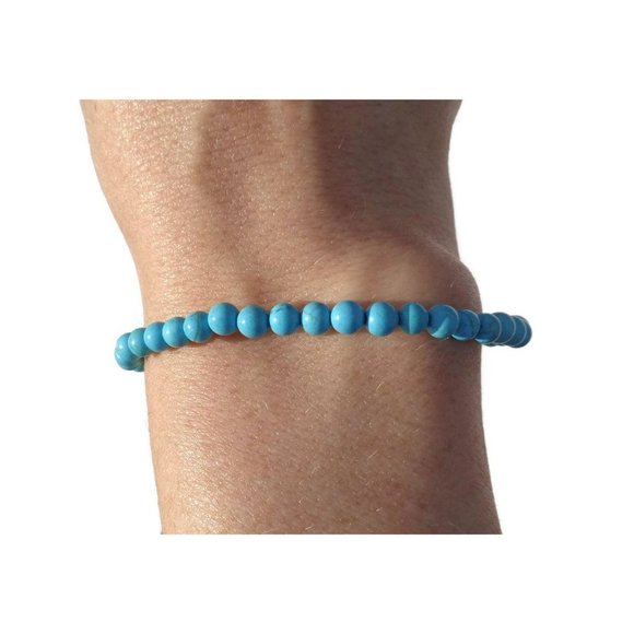 Turquoise Beaded Bracelet, Turquoise Beads, Boho Stacking Bracelet - Picture 3 of 5